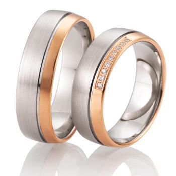 Breuning Trauringe Weiss-Rotgold DR 026710 / HR 026720