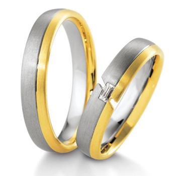 Breuning Trauringe Weiss-Gelbgold DR 041410 / HR 041420
