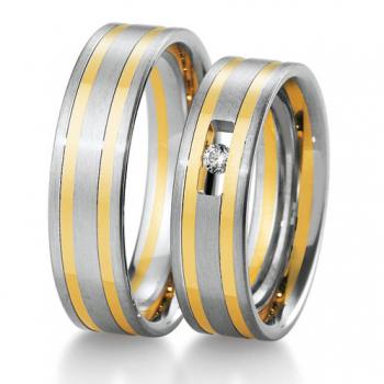 Breuning Trauringe Weiss-Gelbgold DR 041450 / HR 041460