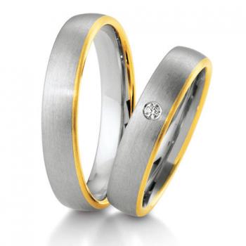 Breuning Trauringe Weiss-Gelbgold DR 041510 / HR 041520