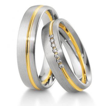 Breuning Trauringe Weiss-Gelbgold DR 041570 / HR 041580