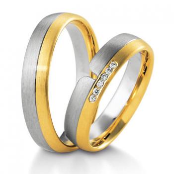 Breuning Trauringe Weiss-Gelbgold DR 041590 / HR 041600