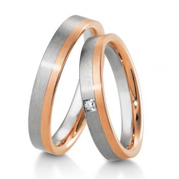 Breuning Trauringe Weiss-Rotgold DR 041710 / HR 041720