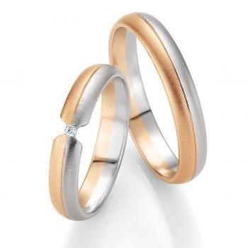 Breuning Trauringe Weiss-Rotgold DR 042150 / HR 042160