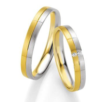 Breuning Trauringe Weiss-Gelbgold DR 042330 / HR 042340