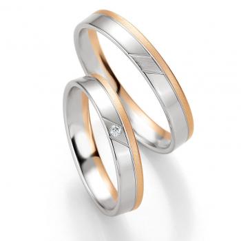 Breuning Trauringe Weiss-Rotgold DR 042350 / HR 042360