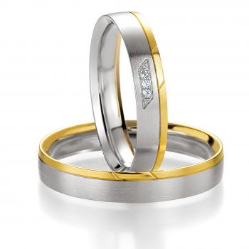 Breuning Trauringe Weiss-Gelbgold DR 042370 / HR 042380