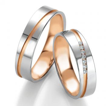 Breuning Trauringe Weiss-Rotgold DR 052010 / HR 052020