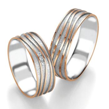 Breuning Trauringe Weiss-Rotgold DR 052390 / HR 052400