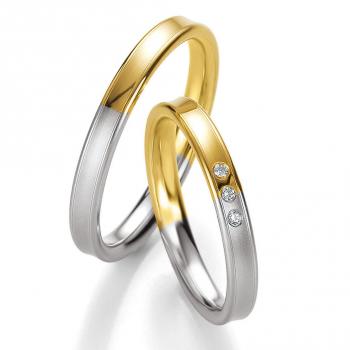 Breuning Trauringe Weiss-Gelbgold 48/05639 + 48/05640