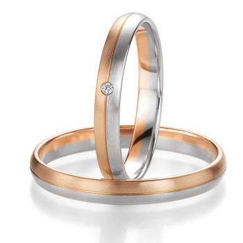 Breuning Trauringe Weiss-Rotgold 48/05649 + 48/05650