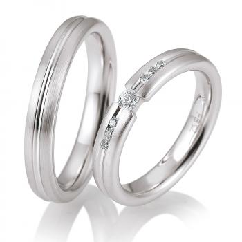 Breuning Trauringe Weissgold DR 058750 / HR 058760