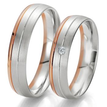 Breuning Trauringe Weiss-Rotgold DR 062030 / HR 062040