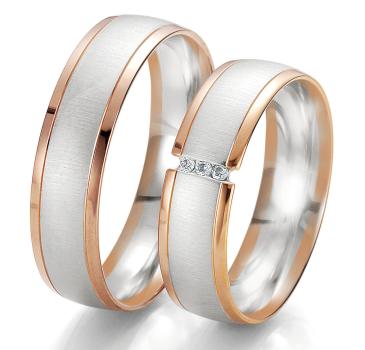 Breuning Trauringe Weiss-Rotgold DR 062110 / HR 062120