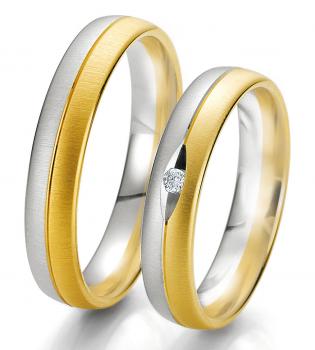 Breuning Trauringe Weiss-Gelbgold DR 062310 / HR 062320