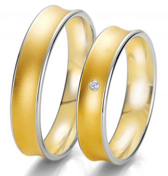 Breuning Trauringe Weiss-Gelbgold DR 062390 / HR 062400