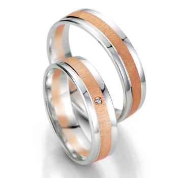 Breuning Trauringe Weiss-Rotgold DR 070530 / HR 070540