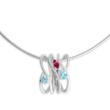 Breuning Anhänger - Edel Topas hell/e.rosa Turmalin/Brillant 0,1