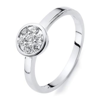 Diamant Ring Zarge 585er Weißgold 1C004W454-1 