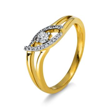 Diamant Ring 2er-Krappe 750er Gelbgold 1N254G853-1 
