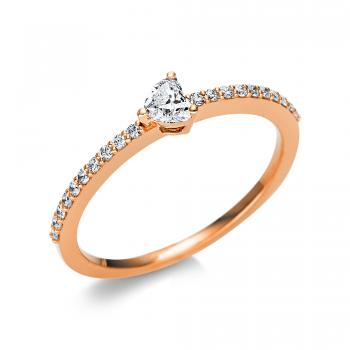 Diamant Ring 3er-Krappe 750er Rotgold Herz 1U610R854-1 
