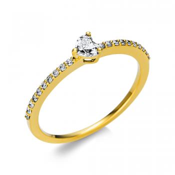 Diamant Ring 3er-Krappe 750er Gelbgold Herz 1U611G854-1 