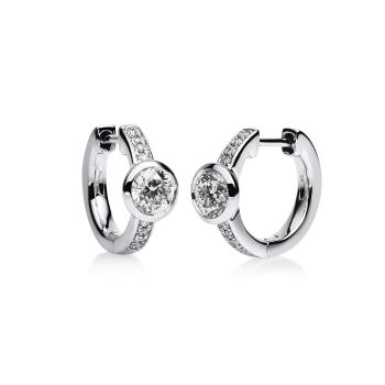 Diamant Creolen Zarge 585er Weißgold 2B654W4-2 