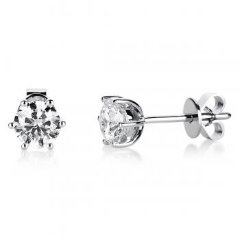 Diamant Ohrstecker 6er-Krappe 750er Weißgold 2E211W8-11 