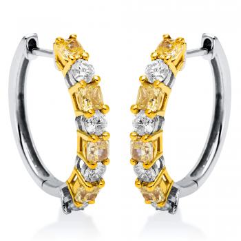 Diamant Creolen 750er Weißgold / Gelbgold 2I333WG8-1 