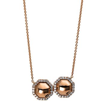 Diamant Collier 585er Rotgold 4E115R4-1 
