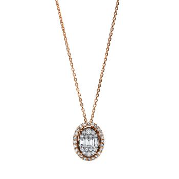 Diamant Collier 585er Rotgold / Weißgold 4F245RW4-1 