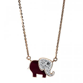 Diamant Collier 585er Rotgold 4F957R4-1 