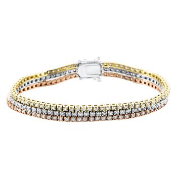 Diamant Armband 4er-Krappe 750er Weißgold / Gelbgold / Rotgold 5