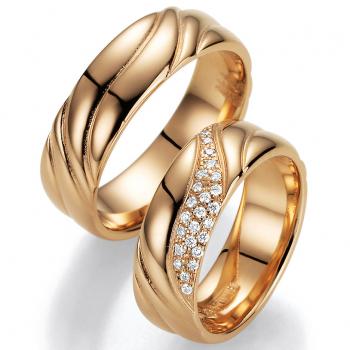 Bayer Trauringe Rotgold 89021-070 + 89021-070B