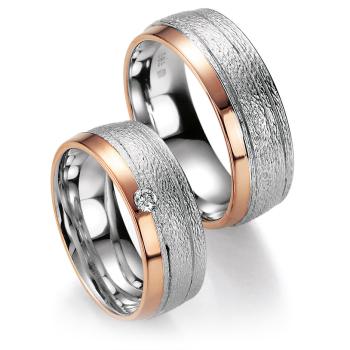 Bayer Trauringe Weiss-Rotgold 90005-075 + 90005-075B