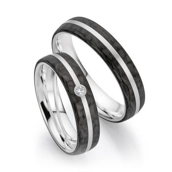 Bayer Trauringe Carbon 60 05531 /050 + 61 05531 /050