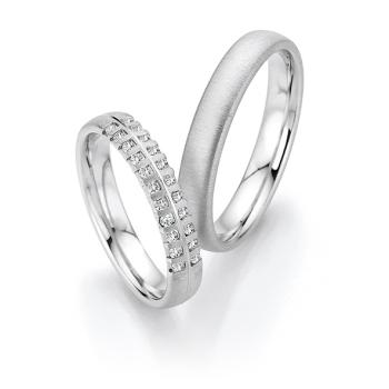 Fischer Trauringe Weissgold 38 07764/040 + 6 07764/040