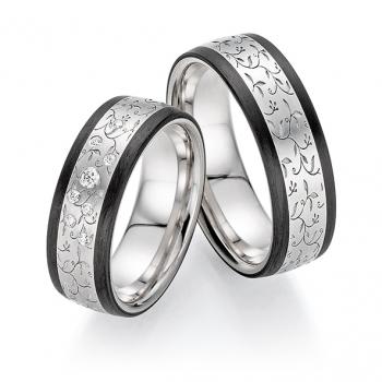 Fischer Trauringe Carbon 23 1510/070 + 22 1510/070