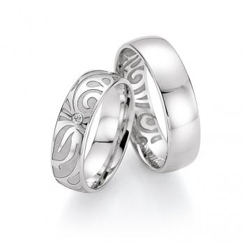 Fischer Trauringe Weissgold 38 07686/060 + 6 07686/060