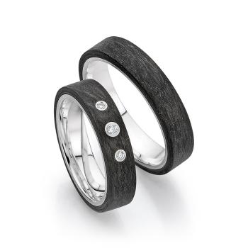 Bayer Trauringe Carbon 60 05526 /050 + 61 05526 /050