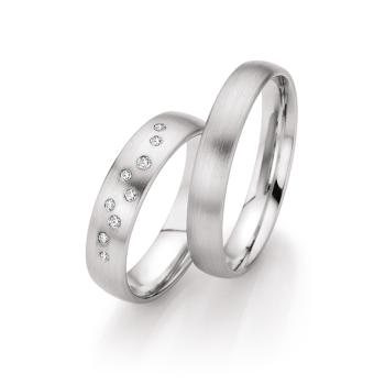 Fischer Trauringe Weissgold 38 46464/050 + 6 46464/040