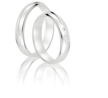 Steidinger Trauringe Weissgold 41686/4,5 + 41686/4,5B	