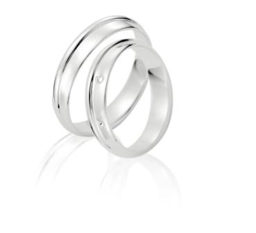 Steidinger Trauringe Weissgold 41690/4,3 + 41690/4,3B	