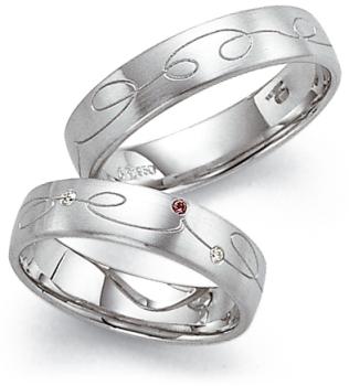 Fischer Trauringe Platin 45 11051/050 + 48 07784/050