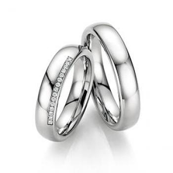 Fischer Trauringe Weissgold 38 07487-050 + 06 07487-050