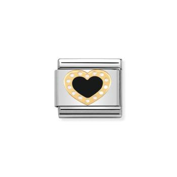 Nomination  COMPOSABLE Classic   Herz mit Kügelchen (schwarz 030283/02