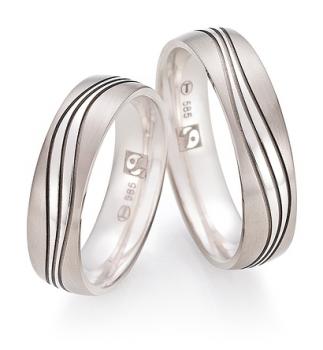 Nowotny-Collection Ruesch Trauringe Weissgold 33/30340-055 + 33/30340-055