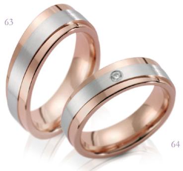 Steidinger Trauringe Weiss-Rotgold 41206/7 + 41206/7 B