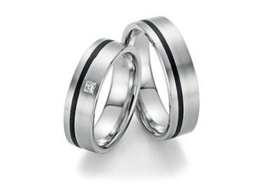 Fischer Trauringe Carbon 22 01130/060 + 23 01130/060