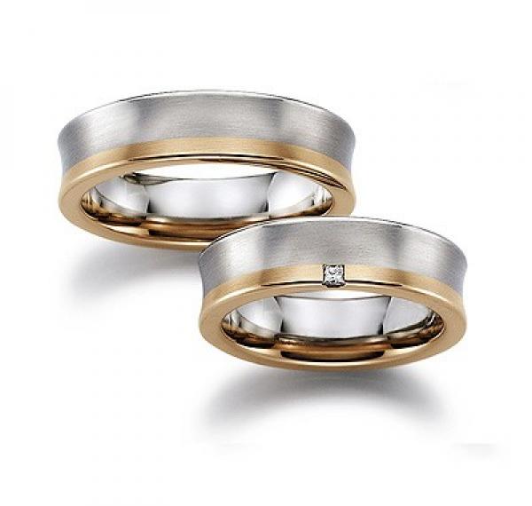 August Gerstner Trauringe Weiss-Rotgold 4/27440/6 + 27968/6